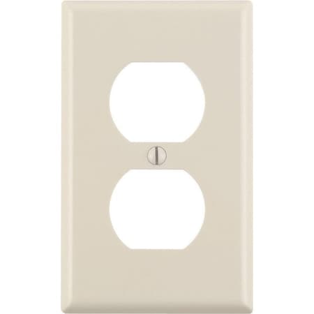 Leviton Leviton Almond 1 gang Thermoset Plastic Duplex Wall Plate 1 pk 78003-000